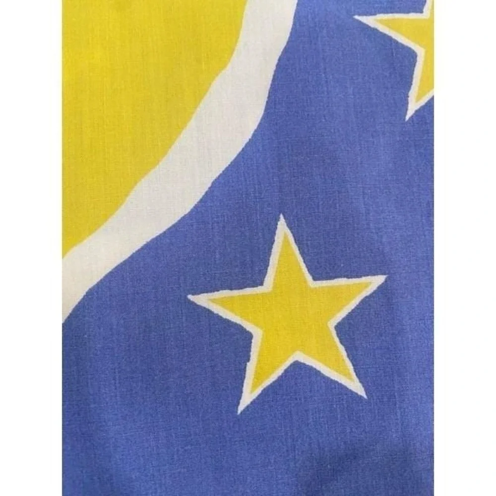 Vintage Celestial Moon and Stars Pillowcase Blue Yellow Man in the Moon Standard